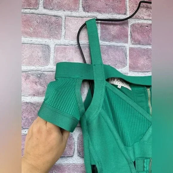 House of CB Caltina Bandage Mesh Bardot Cut out Mini Dress Size Small - Picture 7 of 13